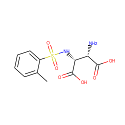 Cc1ccccc1S(=O)(=O)N[C@@H](C(=O)O)[C@H](N)C(=O)O ZINC001772648051