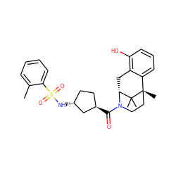 Cc1ccccc1S(=O)(=O)N[C@@H]1CC[C@@H](C(=O)N2CC[C@@]3(C)c4cccc(O)c4C[C@@H]2C3(C)C)C1 ZINC000205482938