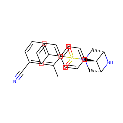 Cc1ccccc1S(=O)(=O)N1C[C@H]2N[C@@H](C1)[C@@H]2c1ccc(-c2cccc(C#N)c2)cc1 ZINC000100108234