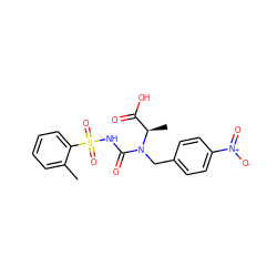 Cc1ccccc1S(=O)(=O)NC(=O)N(Cc1ccc([N+](=O)[O-])cc1)[C@H](C)C(=O)O ZINC000027557101