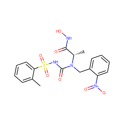 Cc1ccccc1S(=O)(=O)NC(=O)N(Cc1ccccc1[N+](=O)[O-])[C@@H](C)C(=O)NO ZINC000013863197