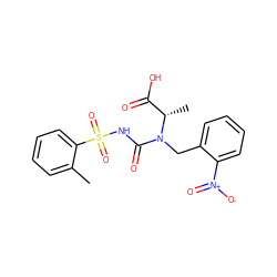 Cc1ccccc1S(=O)(=O)NC(=O)N(Cc1ccccc1[N+](=O)[O-])[C@@H](C)C(=O)O ZINC000013863183