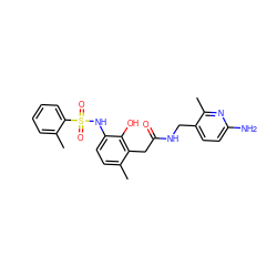 Cc1ccccc1S(=O)(=O)Nc1ccc(C)c(CC(=O)NCc2ccc(N)nc2C)c1O ZINC000028570522