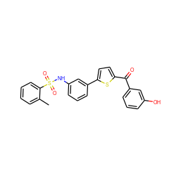 Cc1ccccc1S(=O)(=O)Nc1cccc(-c2ccc(C(=O)c3cccc(O)c3)s2)c1 ZINC000473149643