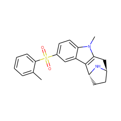 Cc1ccccc1S(=O)(=O)c1ccc2c(c1)c1c(n2C)C[C@H]2CC[C@H]1N2 ZINC000100632455