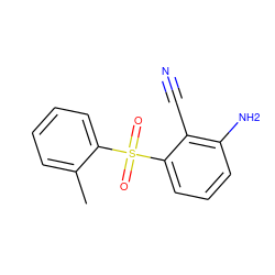 Cc1ccccc1S(=O)(=O)c1cccc(N)c1C#N ZINC000005931403