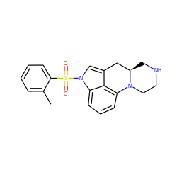 Cc1ccccc1S(=O)(=O)n1cc2c3c(cccc31)N1CCNC[C@@H]1C2 ZINC000169350410