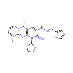 Cc1cccn2c(=O)c3cc(C(=O)NCc4ccco4)c(=N)n(C4CCCC4)c3nc12 ZINC000100512788