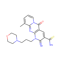 Cc1cccn2c(=O)c3cc(C(N)=S)c(=N)n(CCCN4CCOCC4)c3nc12 ZINC000006816483