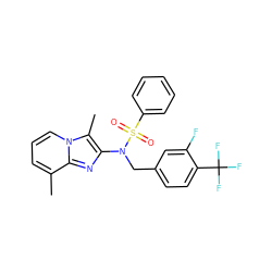 Cc1cccn2c(C)c(N(Cc3ccc(C(F)(F)F)c(F)c3)S(=O)(=O)c3ccccc3)nc12 ZINC000167639227