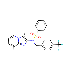 Cc1cccn2c(C)c(N(Cc3ccc(C(F)(F)F)cc3)S(=O)(=O)c3ccccc3)nc12 ZINC000167639348