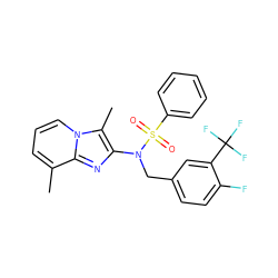 Cc1cccn2c(C)c(N(Cc3ccc(F)c(C(F)(F)F)c3)S(=O)(=O)c3ccccc3)nc12 ZINC000167638987