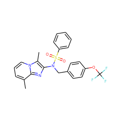 Cc1cccn2c(C)c(N(Cc3ccc(OC(F)(F)F)cc3)S(=O)(=O)c3ccccc3)nc12 ZINC000167638743