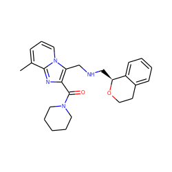 Cc1cccn2c(CNC[C@@H]3OCCc4ccccc43)c(C(=O)N3CCCCC3)nc12 ZINC000020877594