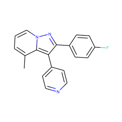 Cc1cccn2nc(-c3ccc(F)cc3)c(-c3ccncc3)c12 ZINC000034004351