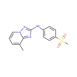 Cc1cccn2nc(Nc3ccc(S(C)(=O)=O)cc3)nc12 ZINC000096169770