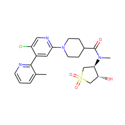 Cc1cccnc1-c1cc(N2CCC(C(=O)N(C)[C@@H]3CS(=O)(=O)C[C@H]3O)CC2)ncc1Cl ZINC000142238132