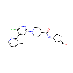 Cc1cccnc1-c1cc(N2CCC(C(=O)N[C@@H]3CC[C@@H](O)C3)CC2)ncc1Cl ZINC000142389846