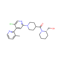 Cc1cccnc1-c1cc(N2CCC(C(=O)N3CCCC[C@H]3CO)CC2)ncc1Cl ZINC000146896745