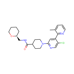 Cc1cccnc1-c1cc(N2CCC(C(=O)NC[C@@H]3CCCCO3)CC2)ncc1Cl ZINC000146877019