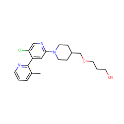 Cc1cccnc1-c1cc(N2CCC(COCCCO)CC2)ncc1Cl ZINC000218992098