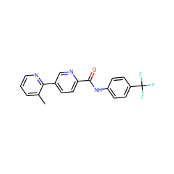 Cc1cccnc1-c1ccc(C(=O)Nc2ccc(C(F)(F)F)cc2)nc1 ZINC000038149572