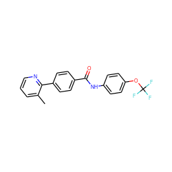 Cc1cccnc1-c1ccc(C(=O)Nc2ccc(OC(F)(F)F)cc2)cc1 ZINC000038149540