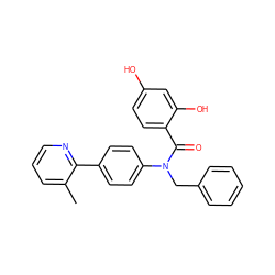 Cc1cccnc1-c1ccc(N(Cc2ccccc2)C(=O)c2ccc(O)cc2O)cc1 ZINC000653760592