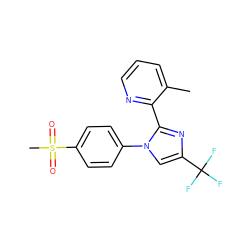 Cc1cccnc1-c1nc(C(F)(F)F)cn1-c1ccc(S(C)(=O)=O)cc1 ZINC000013812841