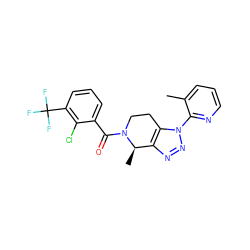 Cc1cccnc1-n1nnc2c1CCN(C(=O)c1cccc(C(F)(F)F)c1Cl)[C@@H]2C ZINC000225976880