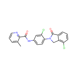 Cc1cccnc1C(=O)Nc1ccc(N2Cc3c(Cl)cccc3C2=O)c(Cl)c1 ZINC000653738082