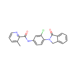 Cc1cccnc1C(=O)Nc1ccc(N2Cc3ccccc3C2=O)c(Cl)c1 ZINC000653738137