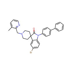 Cc1cccnc1CN1CCC2(CC1)C(=O)N(c1ccc(-c3ccccc3)cc1)c1ccc(Br)cc12 ZINC000084712107