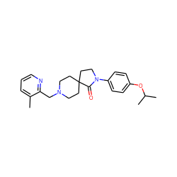 Cc1cccnc1CN1CCC2(CC1)CCN(c1ccc(OC(C)C)cc1)C2=O ZINC000096286140