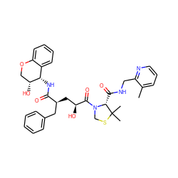 Cc1cccnc1CNC(=O)[C@H]1N(C(=O)[C@@H](O)C[C@@H](Cc2ccccc2)C(=O)N[C@H]2c3ccccc3OC[C@H]2O)CSC1(C)C ZINC000029488929