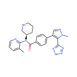 Cc1cccnc1N(C(=O)c1ccc(-c2cnn(C)c2-c2nn[nH]n2)cc1)[C@@H]1CCCNC1 ZINC000219154228