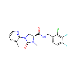 Cc1cccnc1N1C[C@@H](C(=O)NCc2ccc(F)c(F)c2Cl)N(C)C1=O ZINC000095565173