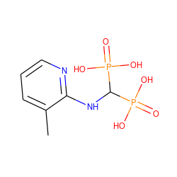 Cc1cccnc1NC(P(=O)(O)O)P(=O)(O)O ZINC000013473668