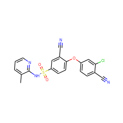 Cc1cccnc1NS(=O)(=O)c1ccc(Oc2ccc(C#N)c(Cl)c2)c(C#N)c1 ZINC000473194470