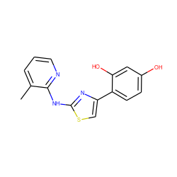 Cc1cccnc1Nc1nc(-c2ccc(O)cc2O)cs1 ZINC000000202312