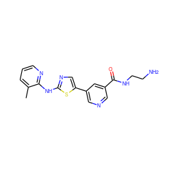 Cc1cccnc1Nc1ncc(-c2cncc(C(=O)NCCN)c2)s1 ZINC000084605318