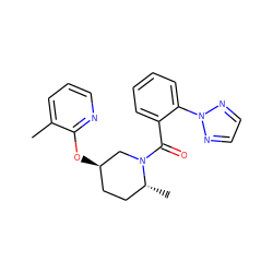 Cc1cccnc1O[C@@H]1CC[C@@H](C)N(C(=O)c2ccccc2-n2nccn2)C1 ZINC000138907526