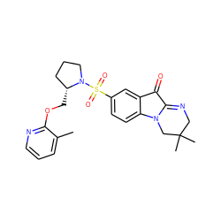 Cc1cccnc1OC[C@@H]1CCCN1S(=O)(=O)c1ccc2c(c1)C(=O)C1=NCC(C)(C)CN12 ZINC000045350255