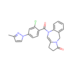 Cc1ccn(-c2ccc(C(=O)N3C=C4CCC(=O)N4Cc4ccccc43)c(Cl)c2)n1 ZINC000028824040