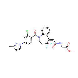 Cc1ccn(-c2ccc(C(=O)N3CCC(F)(F)/C(=C\C(=O)NCC(=O)O)c4ccccc43)c(Cl)c2)n1 ZINC000040422162