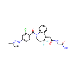 Cc1ccn(-c2ccc(C(=O)N3CCC(F)(F)/C(=C\C(=O)NCC(N)=O)c4ccccc43)c(Cl)c2)n1 ZINC000040950070