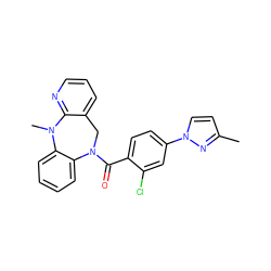 Cc1ccn(-c2ccc(C(=O)N3Cc4cccnc4N(C)c4ccccc43)c(Cl)c2)n1 ZINC000028570875