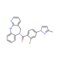 Cc1ccn(-c2ccc(C(=O)N3Cc4cccnc4Nc4ccccc43)c(Br)c2)n1 ZINC000028570691