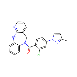 Cc1ccn(-c2ccc(C(=O)N3Cc4cccnc4Nc4ccccc43)c(Cl)c2)n1 ZINC000028568822