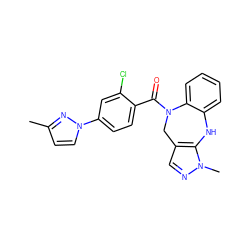 Cc1ccn(-c2ccc(C(=O)N3Cc4cnn(C)c4Nc4ccccc43)c(Cl)c2)n1 ZINC000045367692